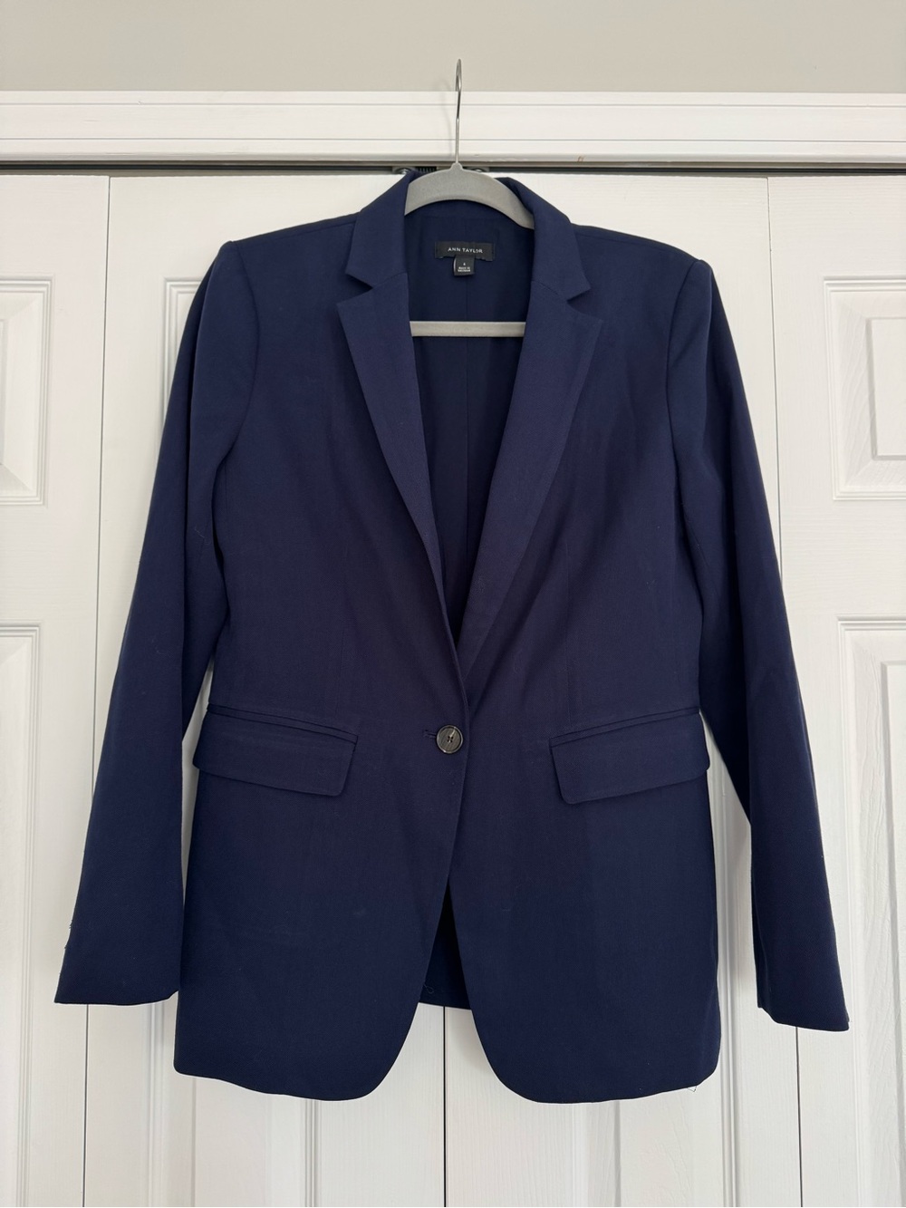Ann Taylor Navy Single-Button Blazer